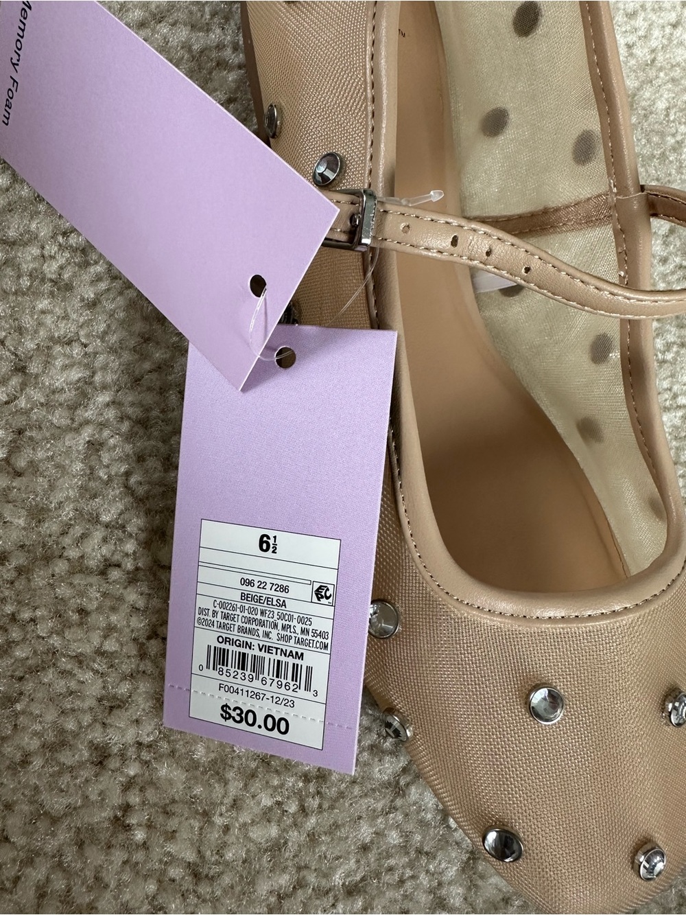 NWT Wild Fable Mesh Rhinestone Ballet Flats (6.5) - Picture 3 of 4